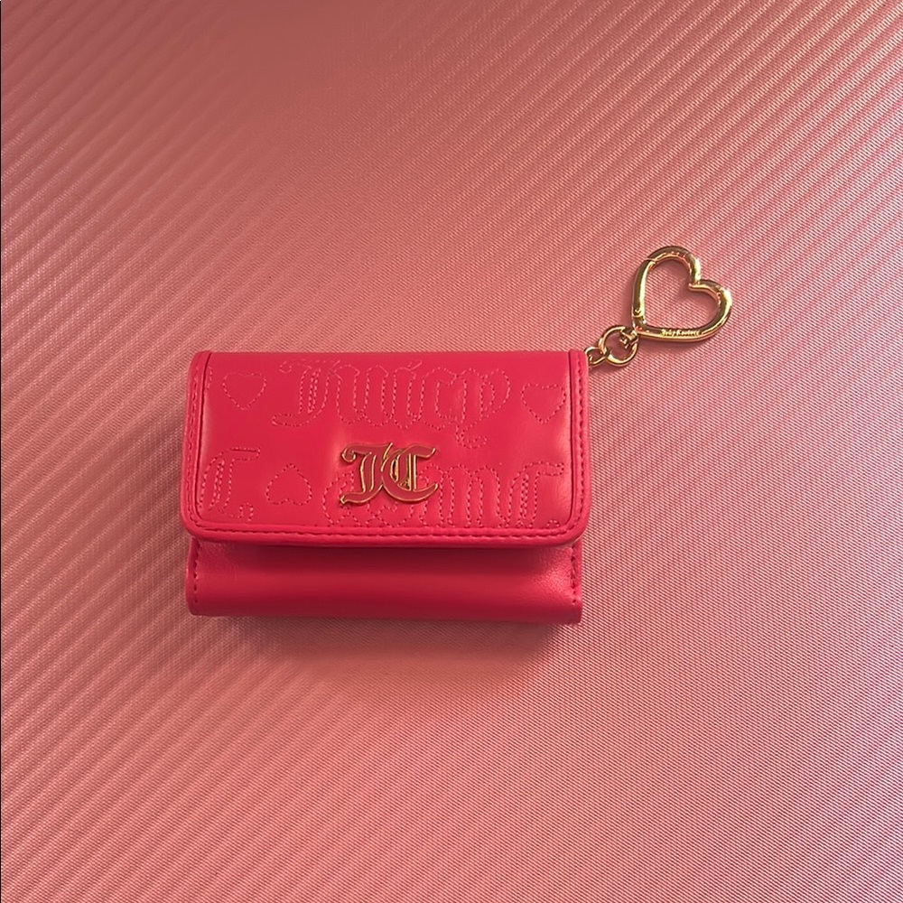 Juicy Couture Pink Wallet with Gold Heart Charm
